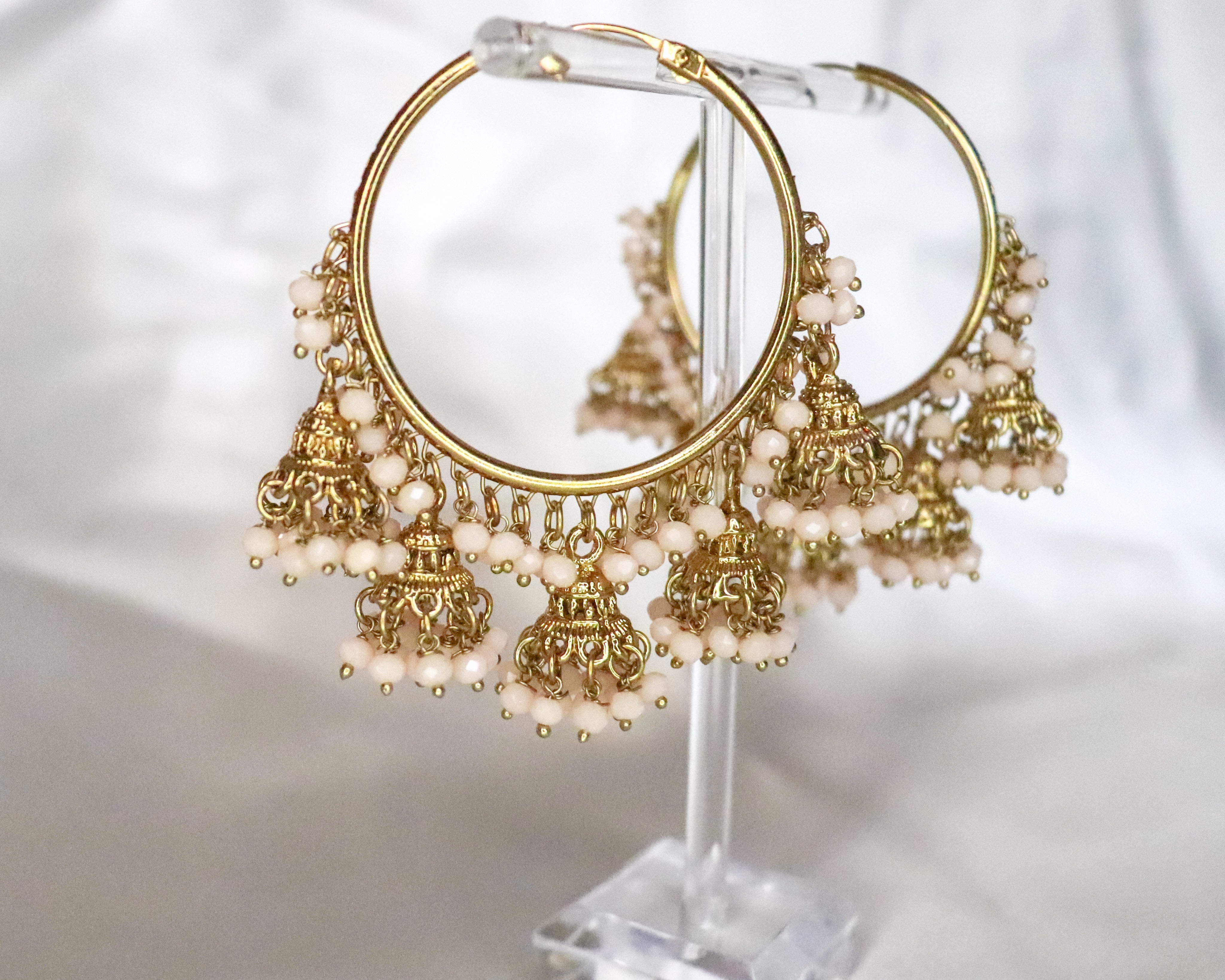 Hoop earrings online with jhumka drop